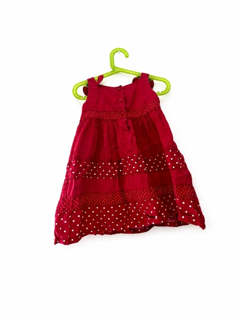 Gymboree Girls Red Polka Dot Strawberry Dress, Size 3T